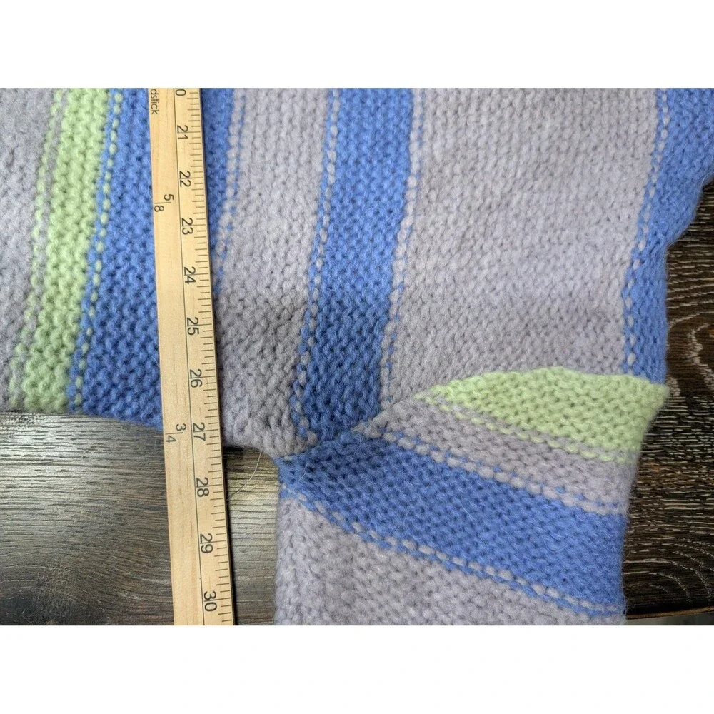 Free People Sweater Womens M Purple‎ Blue Green Striped Cardigan
